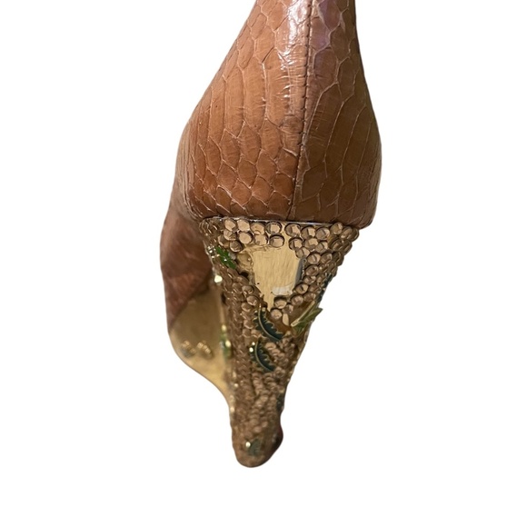 Ziginy Leather Wedges Muster Color Rock Floral Platform Bright Jeweled, Size 6 - Picture 7 of 16